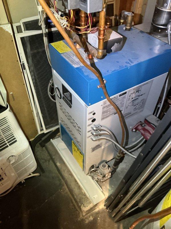 Replaced failed control board and rollout switch on residential heating system. Completed diagnostic testing with Testo 310 analyzer confirming proper system operation with 0 ppm CO readings and appropriate combustion parameters following repair.