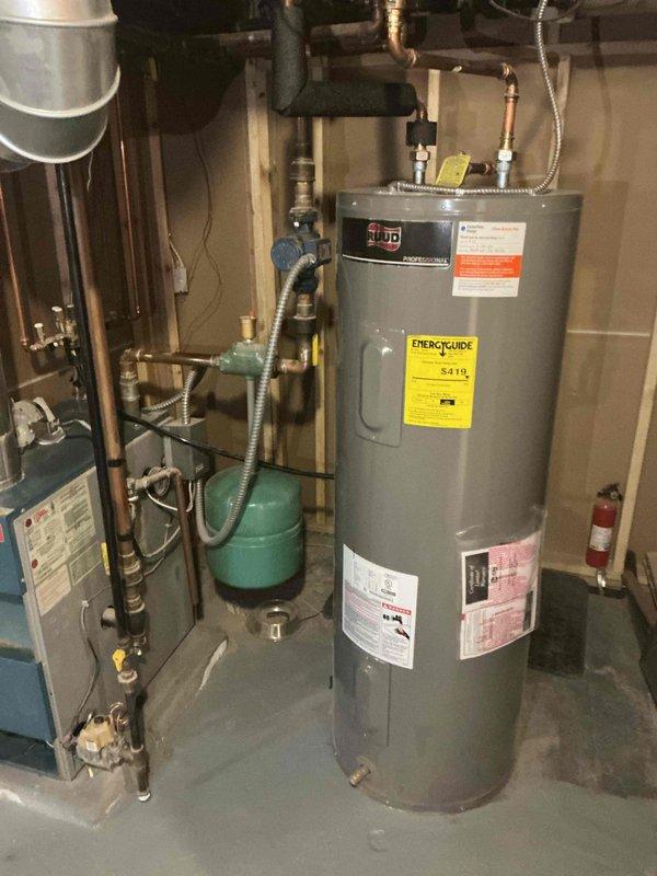 Arrived at residence to repair leaking outdoor spigot with defective shutoff valve. Assessed water supply system in basement utility area, identifying the source of the leak. Replaced damaged hose bib assembly and shut-off valve to restore proper functionality and eliminate water leakage.