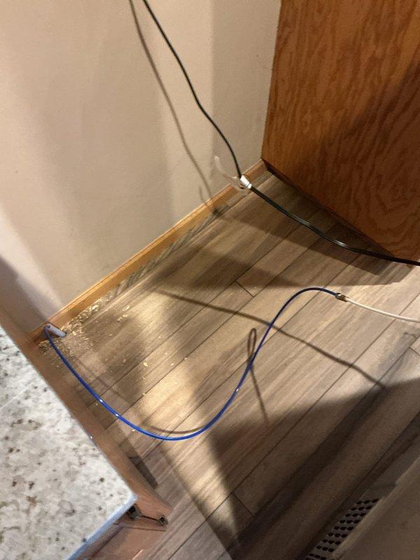 Successfully installed customer-supplied garbage disposal, ran refrigerator water line for ice maker, and replaced outdoor spigot (had to cut hose as it could not be detached). Secured all connections and verified proper operation.