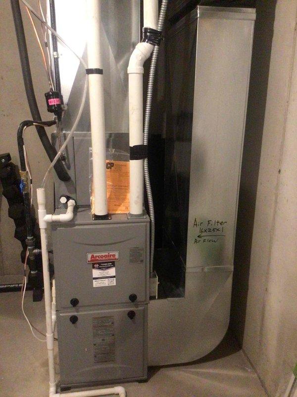Performed annual furnace tune-up on 3-year-old Arcoaire unit. Conducted full electrical system inspection with all components testing within specifications. Completed preventative maintenance including flame sensor cleaning and hose clearance verification. System is functioning properly with no issues detected.