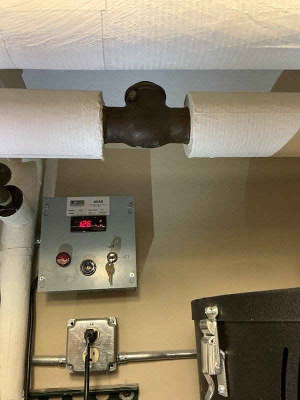 Diagnosed hot water system issue which was incorrectly attributed to faulty cartridges. Identified and confirmed a defective 1-inch check valve allowing hot water to bleed into the domestic cold water line, resulting in 107°F water entering the water softener. Measurements showed system temperatures between 125-126°F. Follow-up includes ordering replacement check valve.