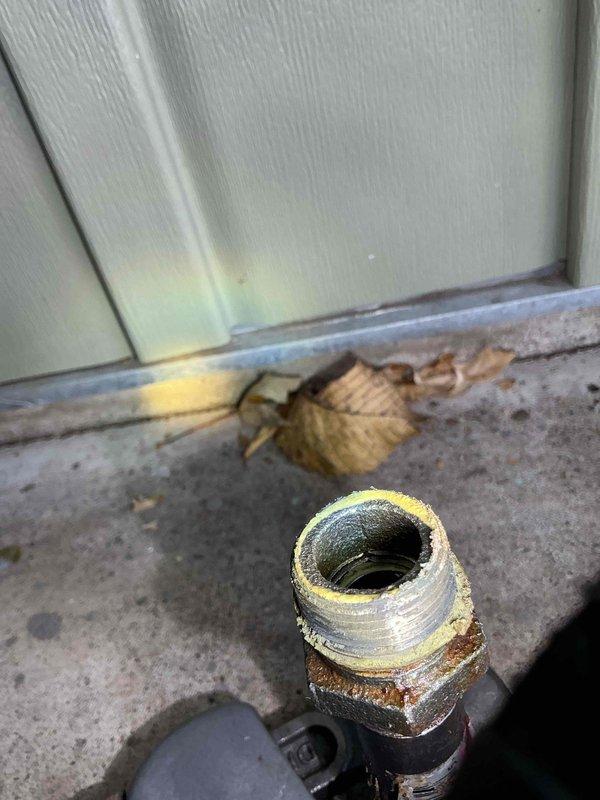 Responded to emergency gas leak call at property. Located a cracked 3/4" x 1/2" brass bushing in the crawl space gas line connected to boiler. Replaced damaged fitting to restore gas line integrity.
