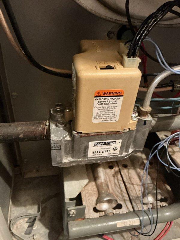 Responded to no-heat call for ICP 80% furnace (28 years old). Upon inspection, identified multiple cracks in both burners and the heat exchanger. Due to significant safety concerns, performed a safety shutdown of the system. Visually demonstrated the damage to customer's daughter and explained the critical hazards. Recommended consultation with comfort advisor regarding replacement options due to equipment age and safety issues.