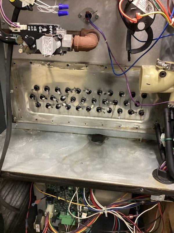 Responded to service call for leaking collector box on furnace. Removed and serviced collector box, installing new gaskets for both the collector box and inducer assembly. Cleared condensate drain lines and trap, then verified proper system operation through testing cycle.