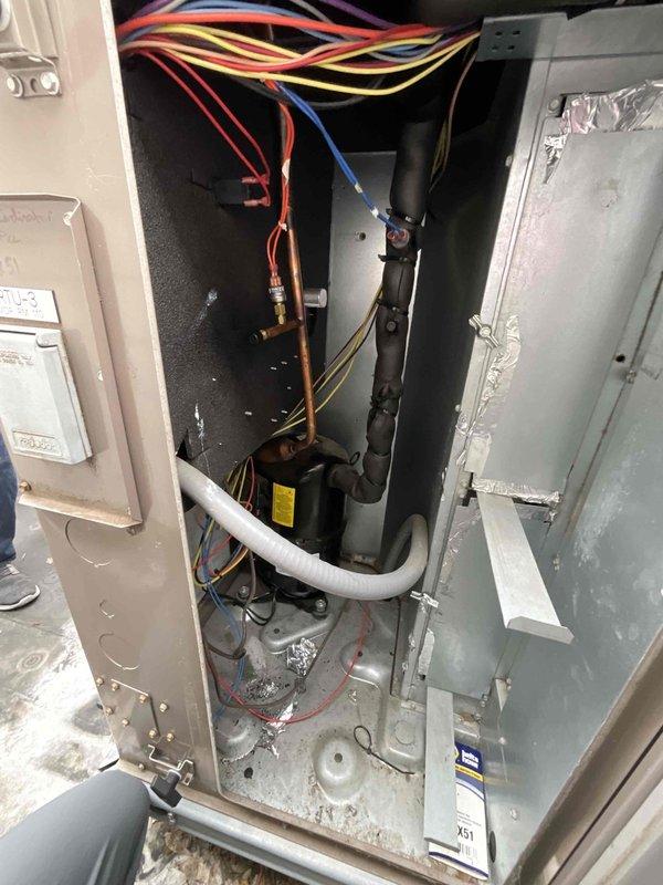 Inspected RTU with suspected compressor issues. Verified compressor windings tested good, but identified abnormal operational noise indicating impending internal mechanical failure. Compressor was temporarily operated for diagnostic confirmation. Parts request submitted for replacement compressor estimates per customer's request.
