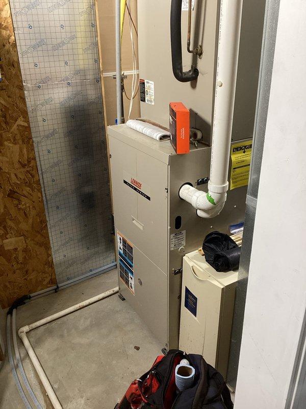 Performed comprehensive FRP furnace tune-up on aging Lennox system, replacing customer-supplied dirty filter. Identified blower with slight play and faulty capacitor (7.5uf cap reading 5.9uf). All other electrical components within specification. Heat exchanger inspection revealed concerning areas developing but currently no compromises. System operated properly with 45-degree temperature rise and correct gas pressure. Recommended blower motor and capacitor replacement, with customer agreeing to pricing consultation for potential system upgrade due to age and condition.