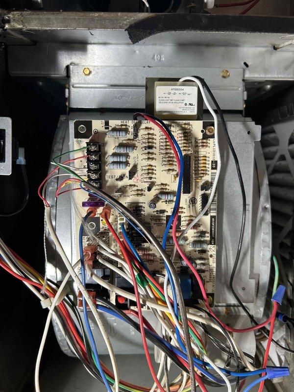 Performed warranty replacement of defective blower motor during sold repair. Removed faulty unit and installed new motor from MN Air (PO 198822-001). Verified proper electrical connections, tested system operation and confirmed heating functionality. CO levels measured within safe parameters. All components reassembled and system left operating correctly.