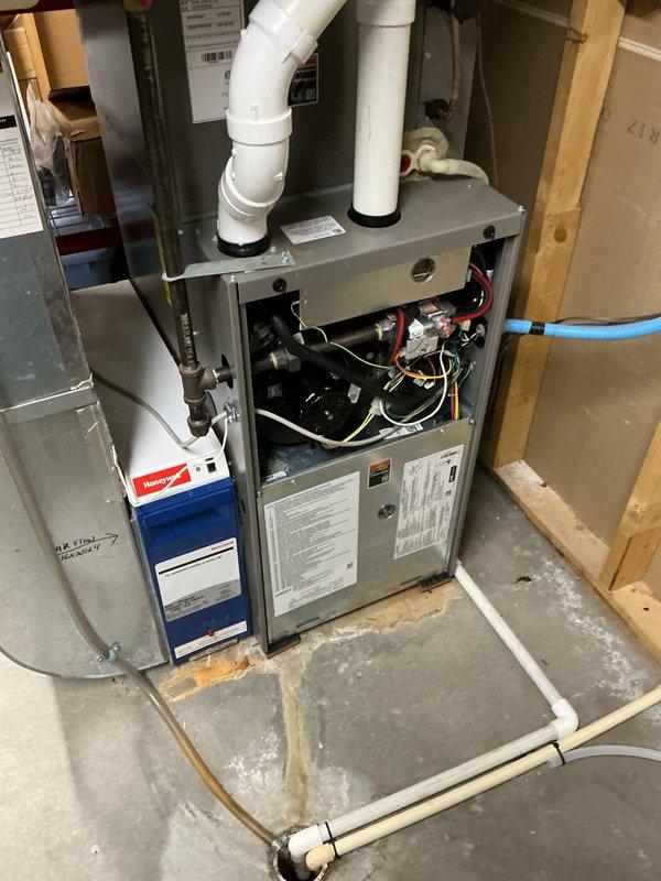 Performed annual furnace tune-up on 2-year-old Lennox system (2022 model) that our company previously installed. Conducted comprehensive mechanical inspection, including examination of blower wheel assembly and internal components. System is currently operating correctly with no issues requiring immediate attention.