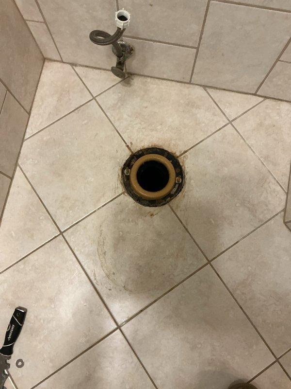 Completed installation of customer-supplied vanity and two toilets in bathroom renovation, including installation of new shutoff valves. Connected water supply lines and ensured proper drainage function. Left one toilet with exposed plumbing connections to be completed on scheduled return visit.