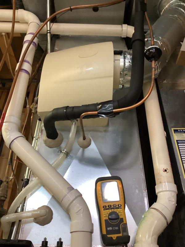 Performed routine maintenance on natural gas furnace (less than 10 years old). Conducted comprehensive inspection and tuneup with testing equipment. System functioning properly with no issues identified or repairs needed.