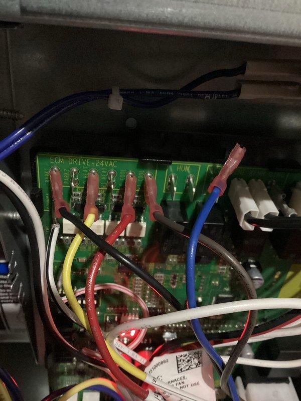Diagnosed no heat issue on newly installed furnace. Found high stage heat blower tab disconnected, causing furnace to overheat and lockout after first stage. Resolved by properly connecting the blower tab to the ECM drive control board, restoring normal heat operation.