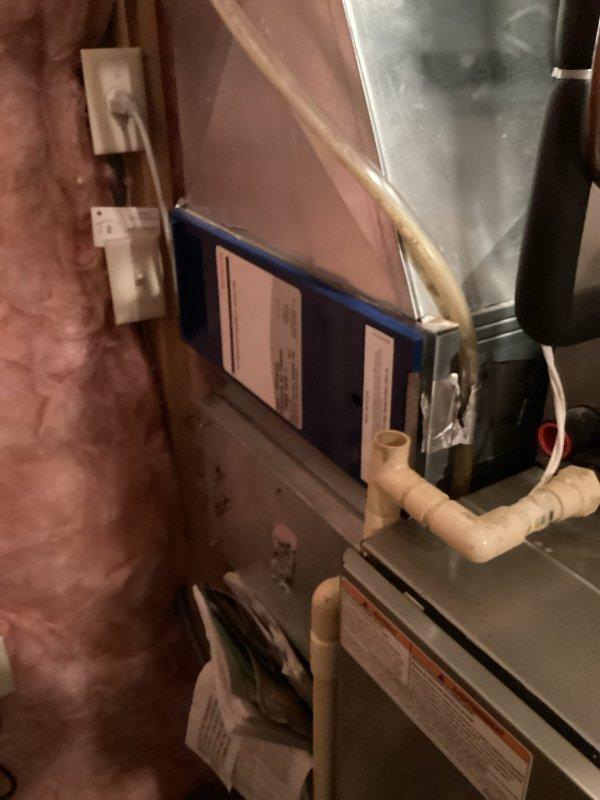 Performed membership tune-up service on dual furnace system. Completed comprehensive inspection of both units including heat exchangers, venting, burners, blower components, safety switches, gas pressures, and flame sensors. Main furnace operating normally; replaced clogged humidifier drain line. Secondary furnace showed wear and rusting on heat exchanger; adjusted low gas pressure settings for proper LP gas operation. Both systems verified for safe operation following service.