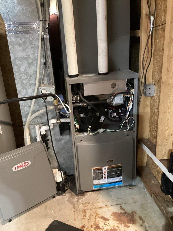 Completed annual maintenance service on a 2021 Lennox furnace. Performed comprehensive system tuneup including inspection of all internal components. Furnace is operating properly with no issues identified.