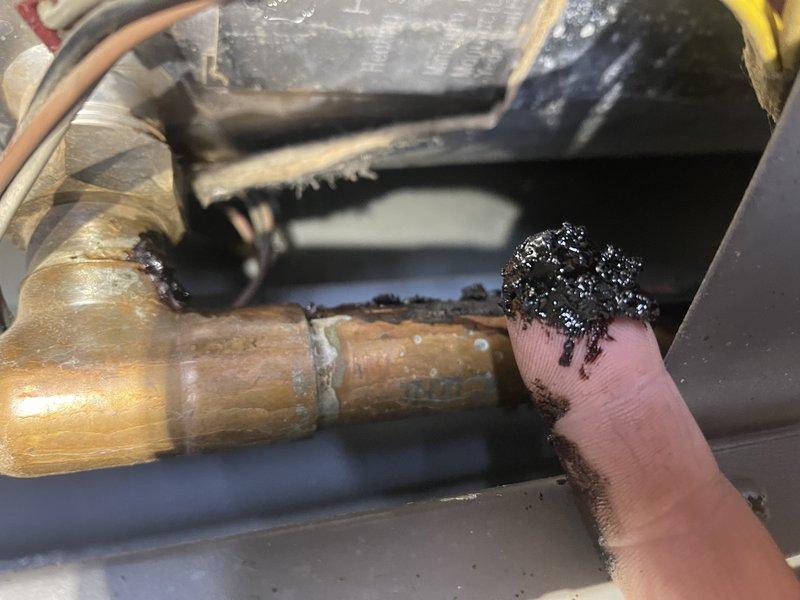 Responded to no-heat call for a barn boiler system. Diagnosed low water level in the aging boiler and replenished system water to restore operation. Unit is showing significant deterioration with corrosion on copper piping connections. Recommended replacement options to owner, including commercial water heater and unit heater installations, with estimates to follow.