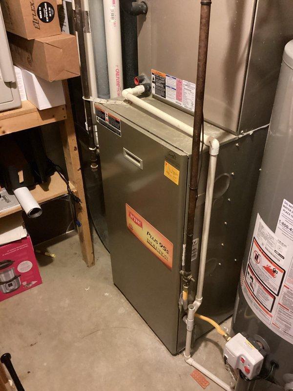 Performed furnace safety inspection on 16-year-old Bryant system. Conducted comprehensive flue gas analysis with readings of 95.4% efficiency, 4ppm CO, and appropriate stack temperatures. Inspection revealed compromised secondary heat exchanger, which is a known issue with this model. Documented condition with photos and informed customer of findings, but customer declined replacement options.