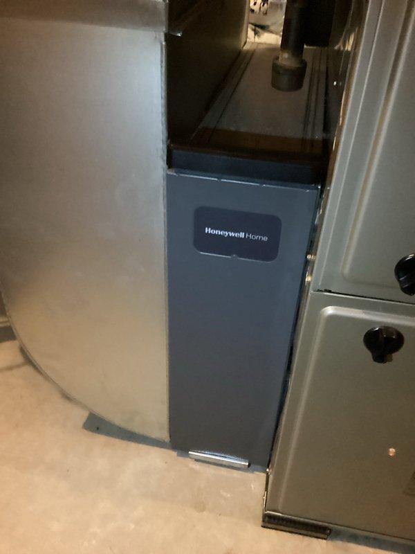 Performed a complimentary one-year follow-up maintenance on the previously installed HRV system. Inspected the core, cleaned prefilters, verified proper air balance and damper function, and confirmed normal system operation. Reviewed control panel operation with customer and verified proper function of the Honeywell Home components including ventilation controller and thermostat.