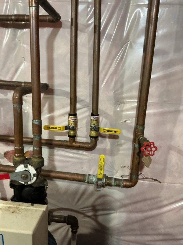 Replaced two deteriorated outdoor hose bibs with new units to resolve leaking issues. Addressed shower drip by installing new valve and trim assembly due to cartridge failure and calcium buildup. Verified proper operation of all components after installation.