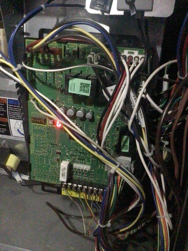 Diagnosed no-heat issue in 3-year-old Lennox gas furnace. Found circuit board with faulty relay for gas valve causing intermittent operation. Temporarily restored function by tapping relays, but issue recurred. Replaced control board to resolve the problem and restore proper heating operation.