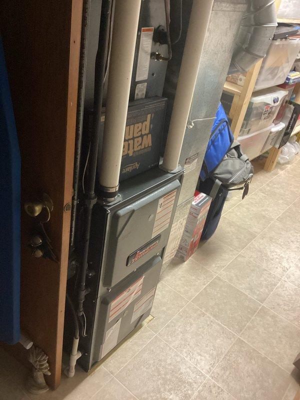 Diagnosed non-operational humidifier issue in Amana HVAC system. Located functional transformer but determined humidistat was faulty and not sending power to solenoid valve. Replaced humidifier pad, cleaned tray and drain, adjusted damper to winter position, and verified water supply. Ordered replacement humidistat per customer's preference over complete humidifier replacement.