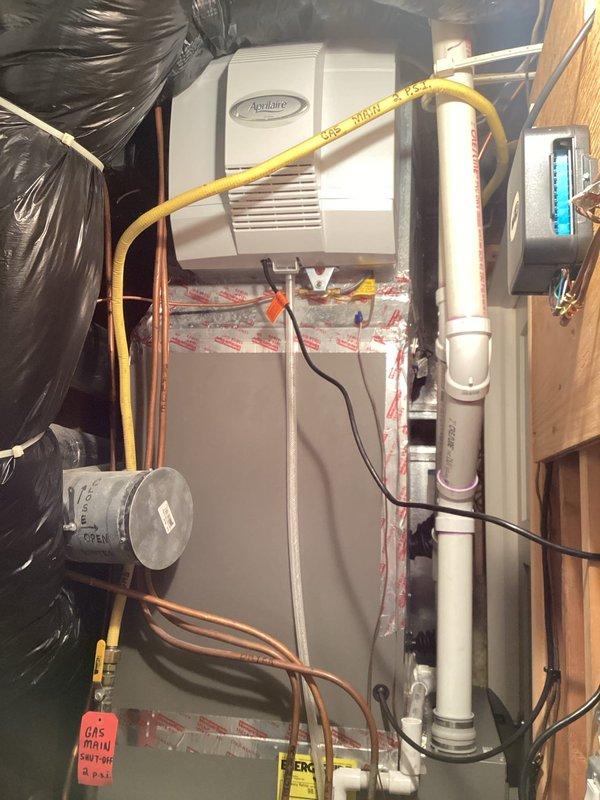 Performed verification of insulated attic venting and confirmed proper installation as requested. Assessed AprilAire system and all HVAC components, finding everything in operational order. Provided client with comprehensive education on humidifier and air exchanger control operation per service request.