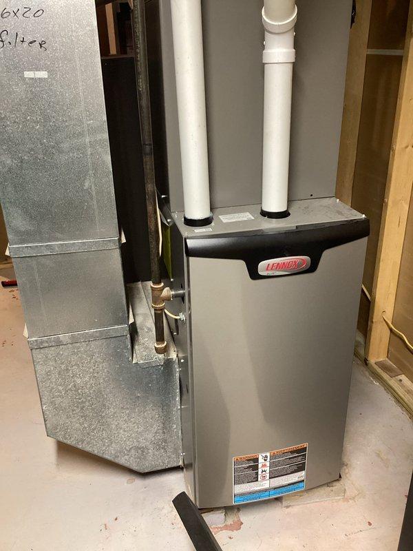 Performed annual tune-up on approximately 1-year-old Lennox furnace. Inspected all components and verified proper functionality. Confirmed gas pressure within specifications. No issues identified at this time.