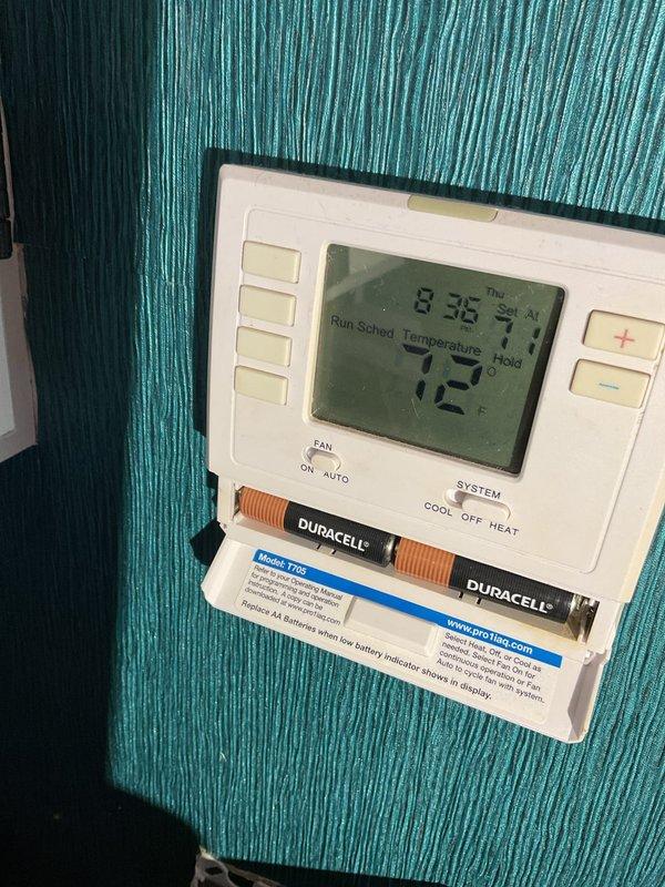 Performed comprehensive furnace inspection due to reported airflow issues. Identified airflow imbalance affecting temperature consistency between floors - basement and bathroom overheating while upper level struggling to reach 60°F. Adjusted dampers to redistribute airflow and verified thermostat functionality, observing proper operation with current reading of 72°F.