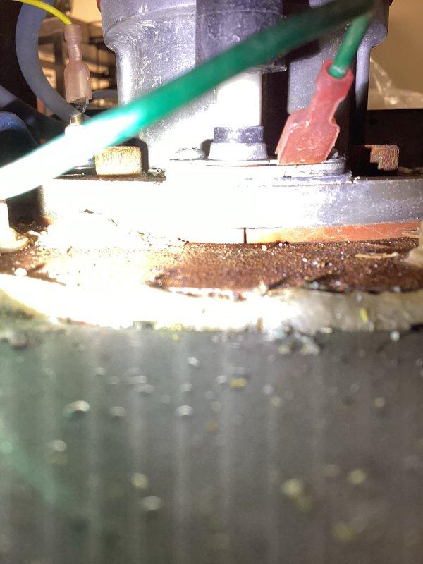 Successfully installed new inducer motor on kitchen water heater, restoring proper heating operation. During service, identified and documented a leaking spacer plate seal between heat exchanger and inducer motor. Submitted parts order form for replacement seal to complete necessary repairs.