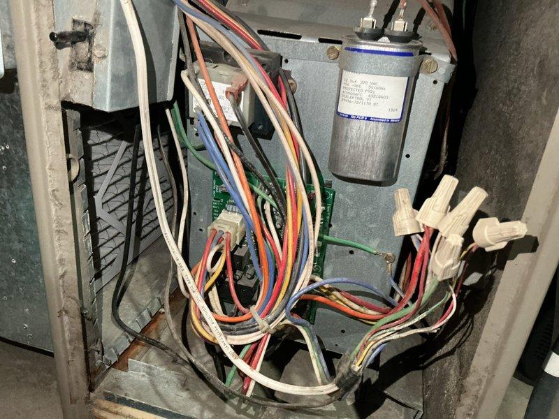 Responded to no-heat call on 23-year-old furnace exhibiting burning odor. Diagnostic inspection revealed critical blower motor failure with extensive dust accumulation throughout system. Due to component failure and advanced age of equipment, complete furnace replacement was recommended and performed.