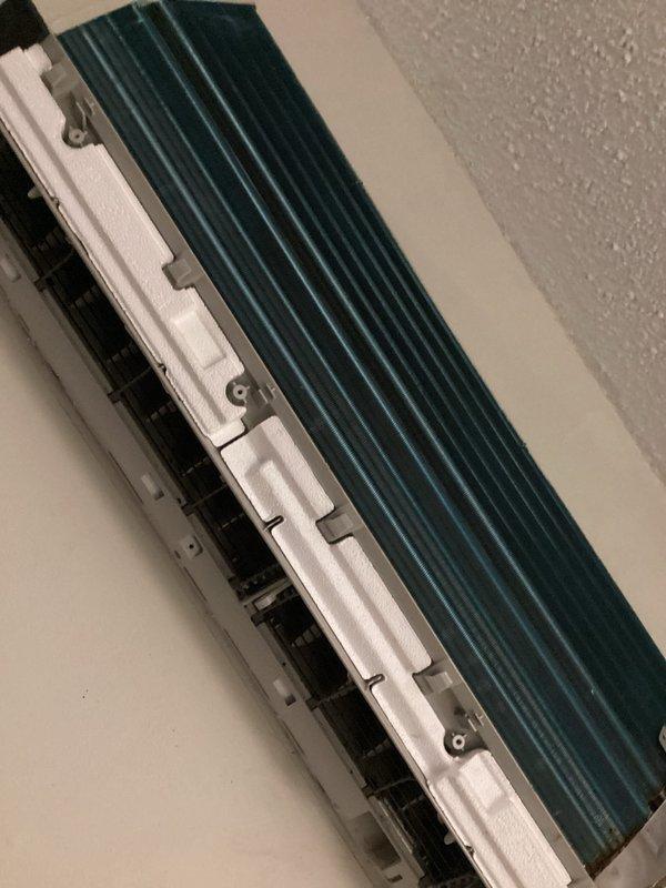 Performed comprehensive cleaning of multiple mini-split air handler units, finding extreme contamination including a mice nest in one unit. Sealed access hole to prevent future infestations. Identified loud motor operation in one unit likely due to prolonged overwork. Two units remain to be cleaned during scheduled follow-up visit, with recommendation for motor or complete head replacement on affected unit.