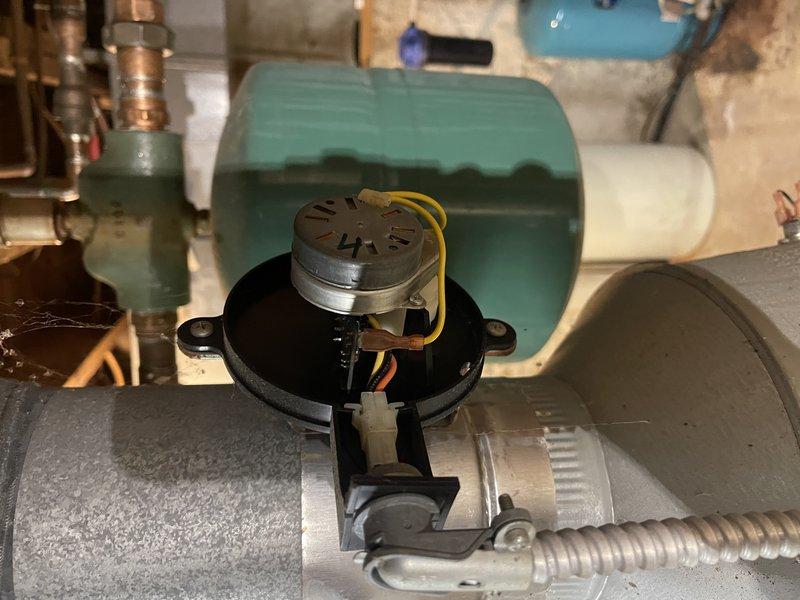 Diagnosed issue with no heat complaint in aging HVAC system; determined problem was caused by faulty connection in damper assembly. During troubleshooting and wire tracing, damper began functioning properly. Monitored system operation for approximately 30 minutes to confirm proper heating throughout the residence, verifying radiator function on both floors. Although temporarily operational, submitted request for replacement damper assembly due to intermittent nature of the connection issue.