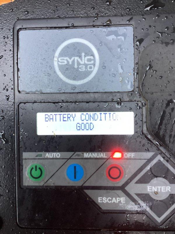 Performed annual generator maintenance service including battery check, air filter replacement, spark plug replacement, oil filter change, and complete oil change. Reset maintenance light and verified proper operation after service. Generator is now fully serviced and operational for the coming year.