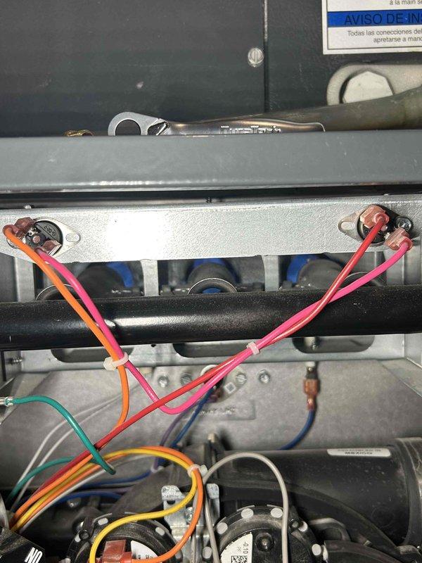 Performed scheduled furnace tune-up on approximately 7-8 year old unit. Corrected gas train pressure from 4.20 inWC to 3.49 inWC and cleared accumulated spiderwebs and debris from condensate drain line and trap. Verified proper operation of inducer motor, capacitor, pressure switch, control board connections, and thermostat functionality. Combustion CO measured at 18 ppm. Return air filter noted in moderate condition with recommendation for replacement date.