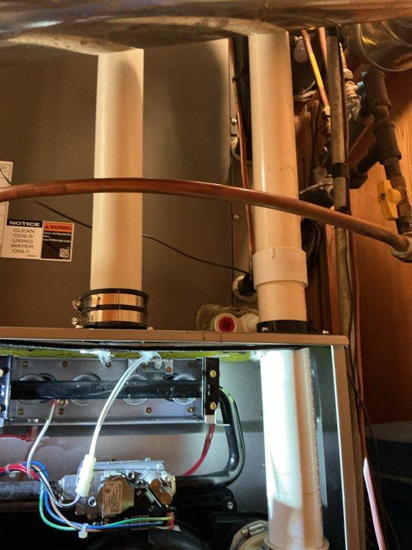 Performed annual furnace tune-up on relatively new (1-year-old) system. Conducted combustion analysis with readings showing O2 at 7.2-7.8% and CO at 32ppm, indicating acceptable combustion performance. Replaced flame sensor and installed new air cleaner to improve system efficiency and air quality. System verified operational with all components functioning properly.