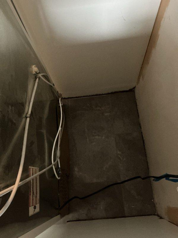 Responded to water leak service call. Diagnosed disconnected ice maker line causing water damage. Replaced three shut-off valves under sink and installed new ice maker supply line to resolve the issue.