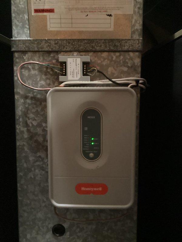 Replaced two programmable thermostats with Honeywell T6 Lyric Wi-Fi thermostats per homeowner's request. Installed new units, connected them to the zone board, and assisted customer with setup. Verified proper system operation with all zones functioning normally.