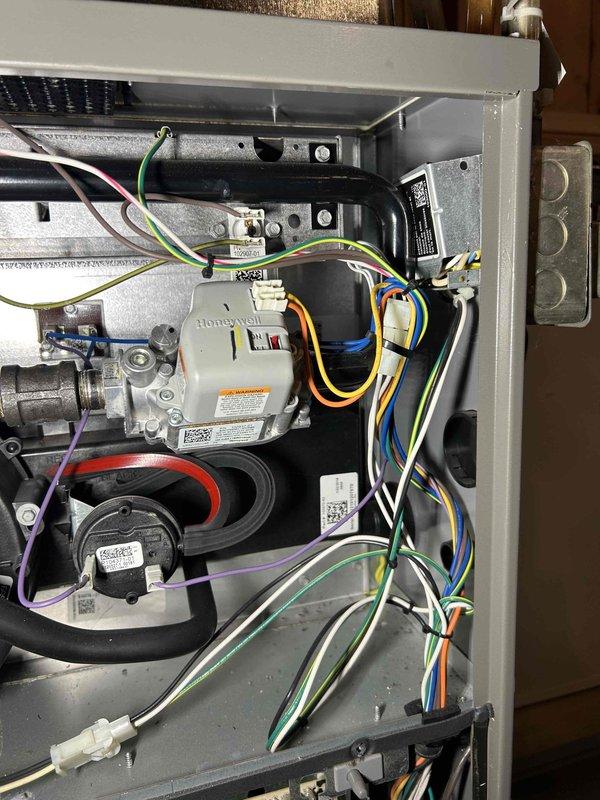 Performed comprehensive tune-up on 7-year-old furnace that had not been serviced since installation in 2018. Diagnosed loud vibrations traced to inducer motor. Conducted voltage testing, inspected internal components for cracks/tears, and verified system integrity. Completed thorough maintenance service with no significant issues found. System restored to proper working condition.