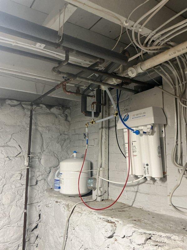 Conducted annual plumbing inspection with focus on water heater replacement inquiry. Evaluated water filtration system in mechanical room and bathroom fixtures including supply lines and shutoff valves. Identified several maintenance issues requiring attention and provided customer with estimates, scheduling follow-up with service advisor for detailed pricing and additional consultation.