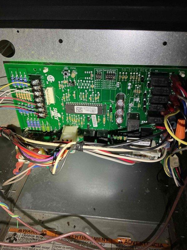 Diagnosed furnace shutdown during heating cycle. Determined circuit board was failing when gas valve energized, preventing ignition. Replaced defective control board to restore proper ignition sequence and heating function.