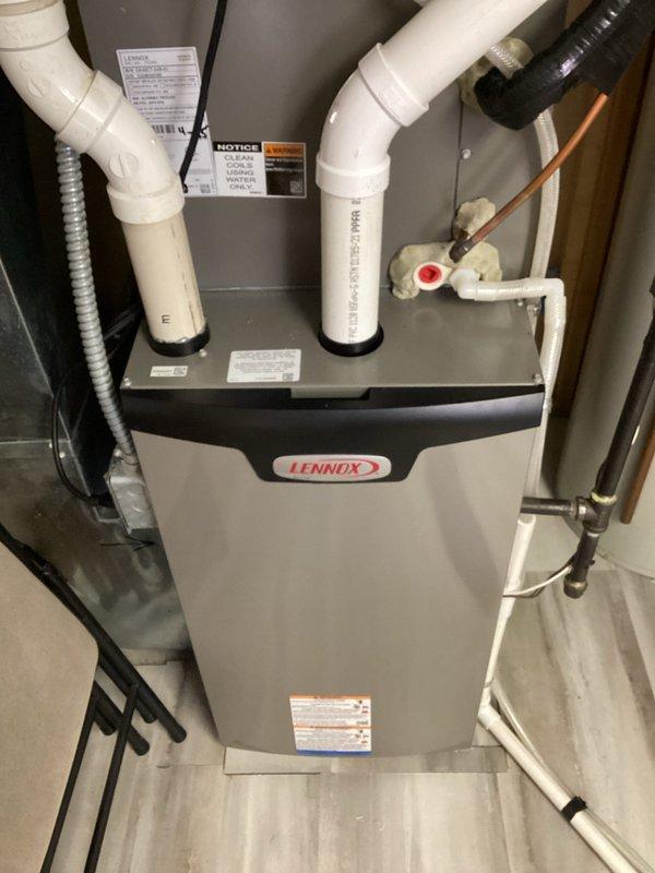 Responded to service call for Aprilaire humidifier not functioning following recent Lennox furnace installation. Diagnostic inspection revealed improper wiring configuration. Corrected the issue by properly connecting humidifier to W and C terminals on the furnace control board to ensure operation during heating cycles. System tested successfully with humidifier now activating appropriately when heat calls occur.