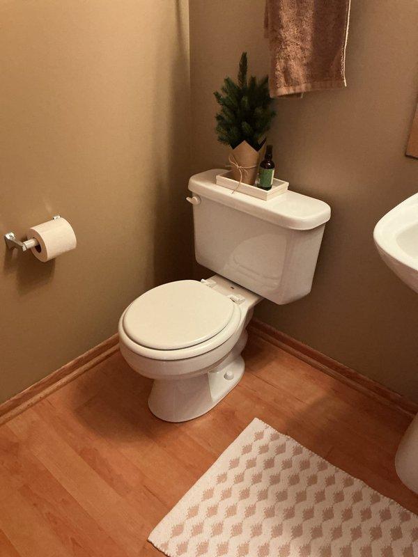 Completed inspection of two bathrooms to provide estimate for toilet replacement options. Replaced inner components of existing toilet in one bathroom. Discussed both customer-supplied and company-supplied toilet options for second bathroom per customer request.