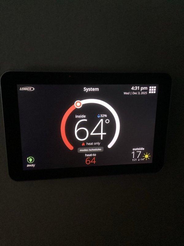 Performed warranty repair on Lennox furnace (Model: EL297UH070XV36B, Serial: 5924L10120) by replacing the control board. Connected A2L sensor to the furnace and verified proper integration with the S40 thermostat and E30 control hub. System testing confirmed restoration of normal heating operation.