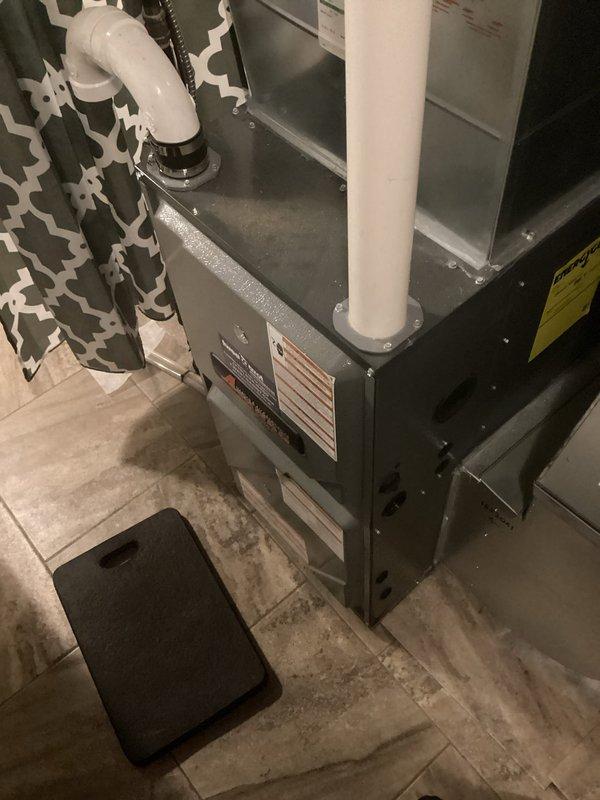 Performed scheduled tune-up on Amana furnace. Discovered and cleaned dirty flame sensor which was likely the cause of previous ignition failure reported by homeowner. All other components tested within specifications and functioning properly. Unit left in good working condition.