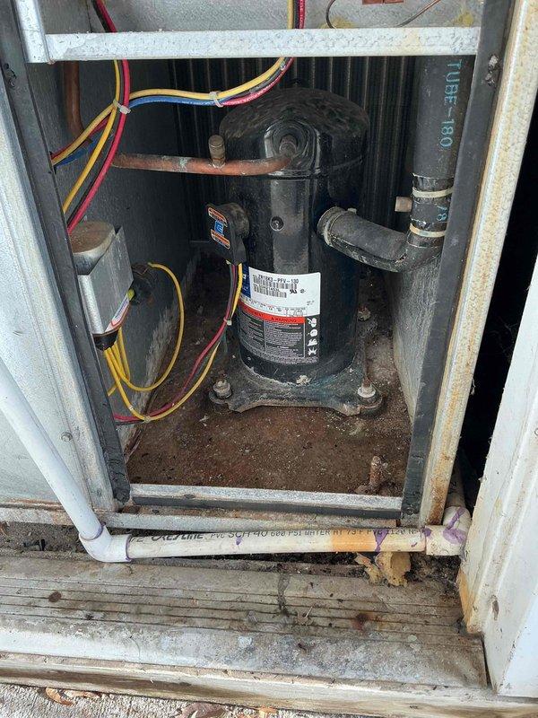 Performed diagnostic service on 22-year-old Skymark furnace with no-heat complaint. Inspection revealed failed control board outputting insufficient voltage (6V) to draft motor relay during heat call. Visual examination using borescope identified significant rust and potential pinholes on heat exchanger, creating unsafe operating conditions. Customer informed that manufacturer is defunct and replacement parts would be difficult to source. Service advisor appointment scheduled to discuss replacement options.