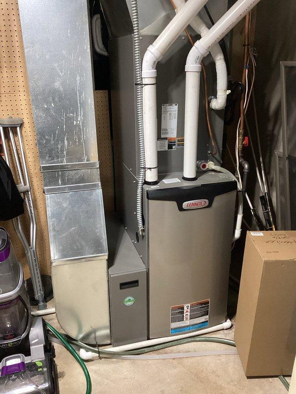 Diagnosed a 4-year-old Lennox furnace with no heat issue displaying error code 201 (failure to communicate with blower motor). After testing the ECM blower motor and performing multiple power cycles, determined the system would immediately return to lockout condition. Assessment indicates either a defective ECM blower motor or control board, with blower motor being the more likely cause. Both components should be under warranty. Will return with replacement parts to complete the repair.
