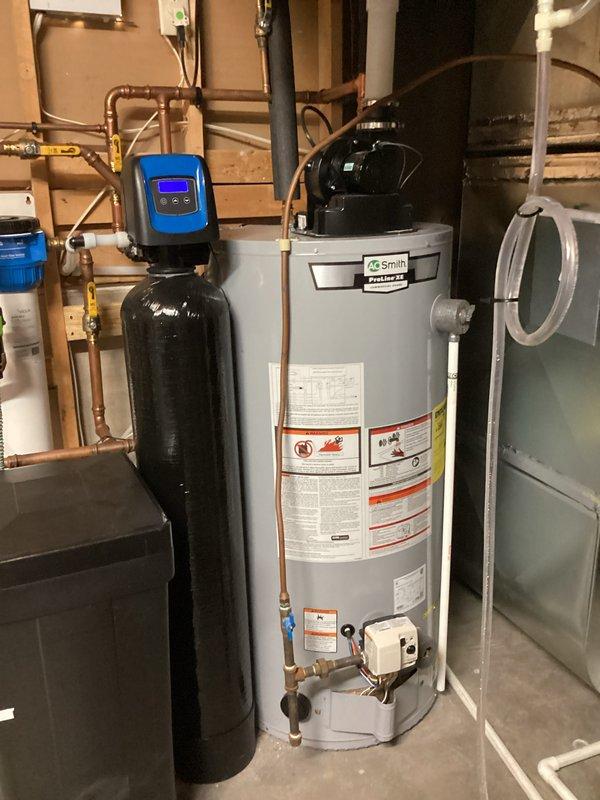 Conducted annual plumbing inspection with special attention to client's water softener system. Examined toilet components and interior tank mechanism for proper function. Inspected A.O. Smith water heater and water filtration system, verifying all connections and components were in good working condition. Performed requested water test as part of comprehensive evaluation.