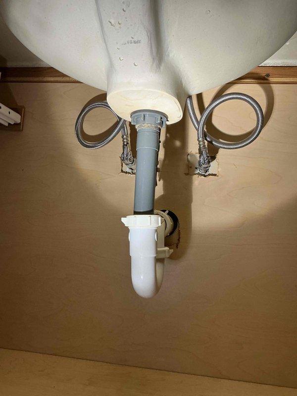 Replaced bathroom faucet with a taller model as requested, installing new hot/cold shut off valves and water supply lines. Verified proper installation with no leaks in the drainage system and confirmed full functionality of the new fixtures.