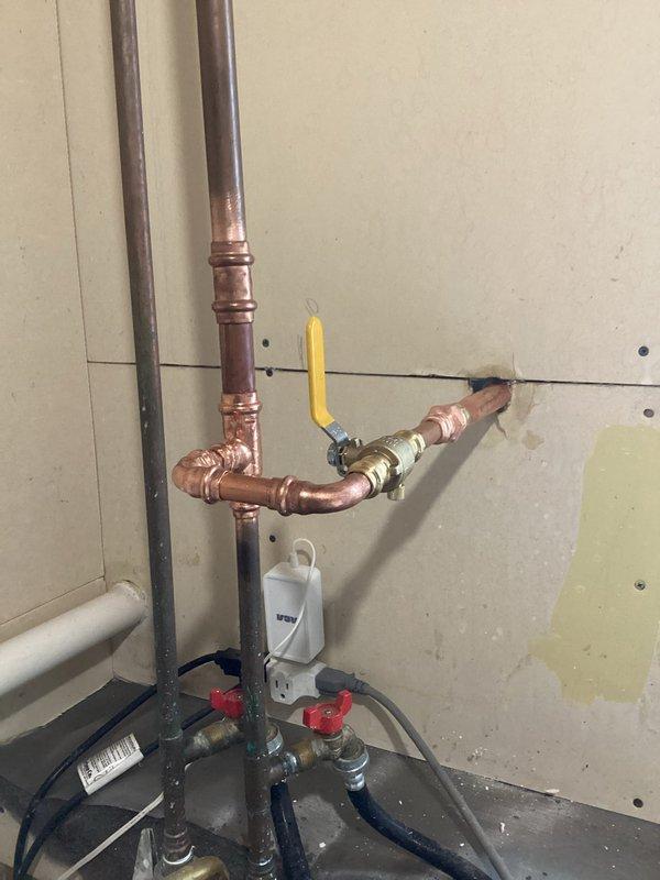 Diagnosed and repaired water leak originating from exterior hose bibb and its interior shut-off valve. Inspected dishwasher and toilet that were suspected of leaking but confirmed both systems were operating properly without issues. Completed full replacement of the compromised exterior hose bibb and interior shut-off valve to resolve the active leak.