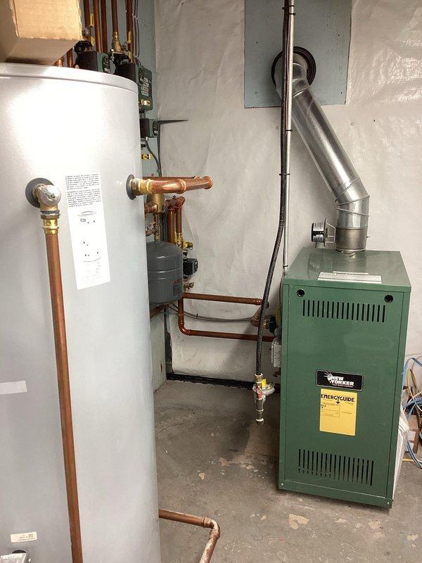 Responded to no-heat service call for room in basement. Upon system inspection, discovered failed radiator preventing water flow. Adjusted water flow regulator on the affected radiator which restored proper heating function. Provided system operation education to homeowner who was unfamiliar with the boiler setup.