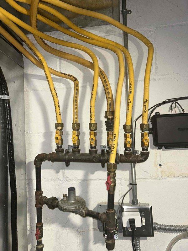 Performed comprehensive maintenance on 1-year-old FRP furnace. Completed full system inspection including heat exchanger examination, combustion analysis testing, gas pressure verification (high and low stage), and inspection of flame sensor, burners, and blower components. All components functioning normally with no immediate concerns identified. Cleaned pressure switch, checked thermostat operation, and replaced air filter. System is heating properly and operating within normal parameters.