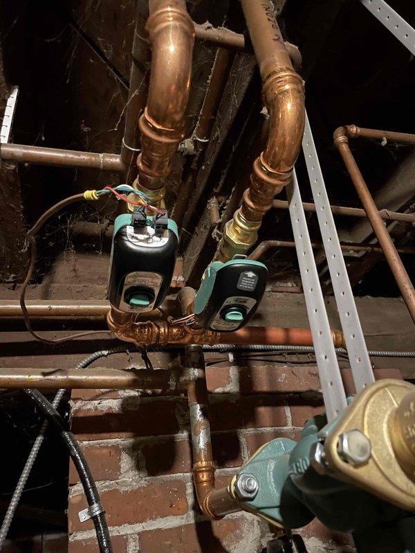 Diagnosed and identified loud clicking noise originating from zone actuator for zone 2/main floor when closing. Attempted troubleshooting by removing head and making adjustments without success. Completed order form for warranty replacement zone valve actuator and will return to complete installation once part arrives.